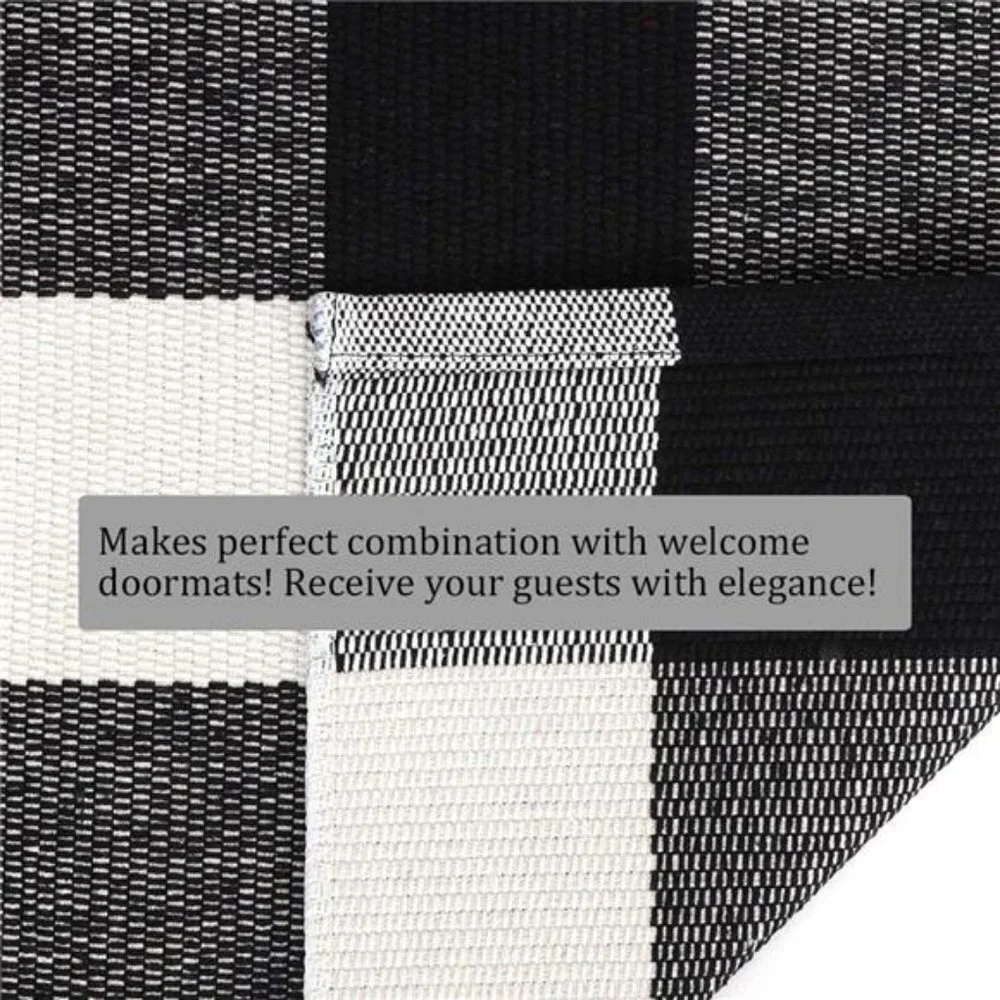 Buffalo Plaid Check Rug - 27.5''x43'' Cotton Hand-Woven Indoor/Outdoor